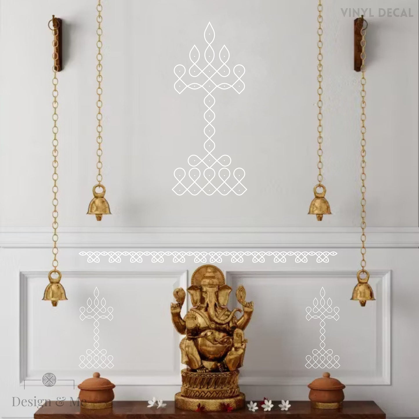 Kolam Designs vinyl decals - Kolam - Diya - Borders