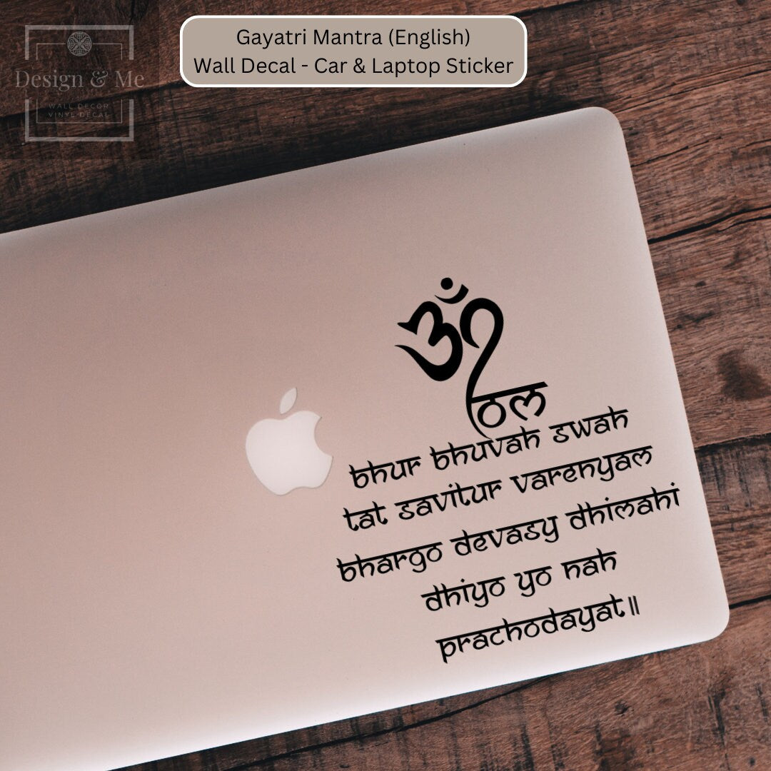 Gayatri Mantra English Vinyl Car and Laptop Stickers