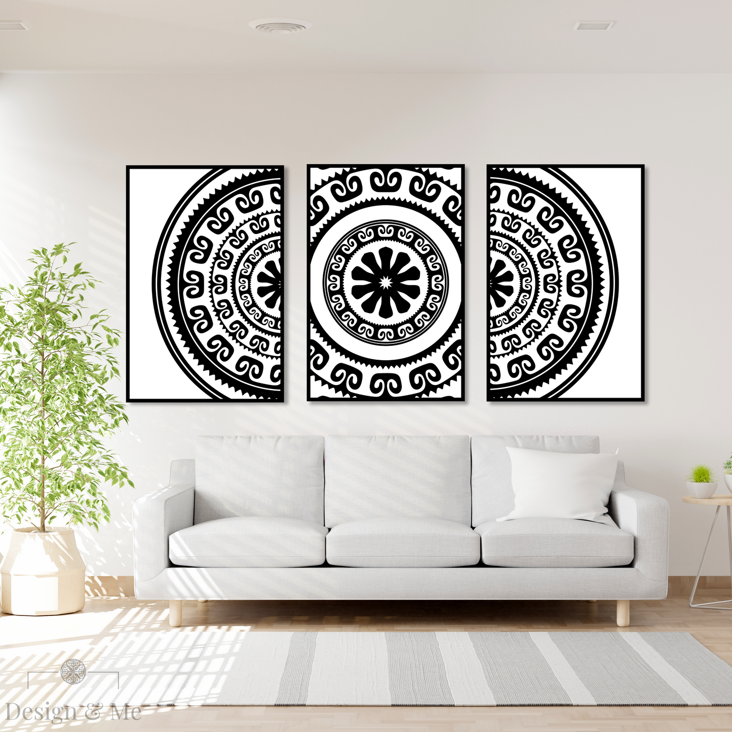 Black and white Vinyl Art on Paper - Modern Home Décor