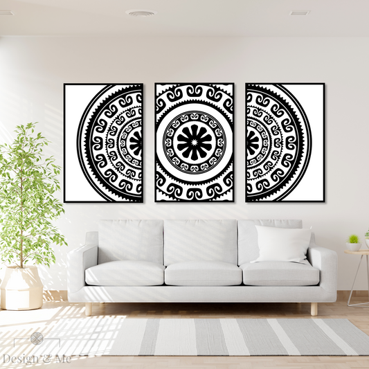 Black and white Vinyl Art on Paper - Modern Home Décor