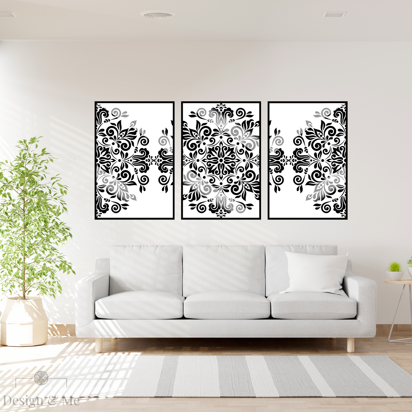 Black and white Vinyl Art on Paper - Modern Home Décor