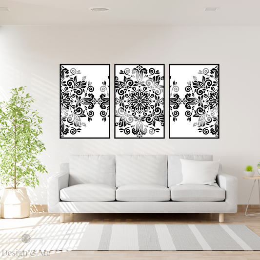 Black and white Vinyl Art on Paper - Modern Home Décor
