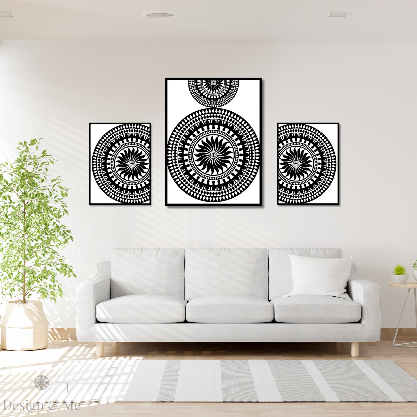 Black and white Vinyl Art on Paper - Modern Home Décor