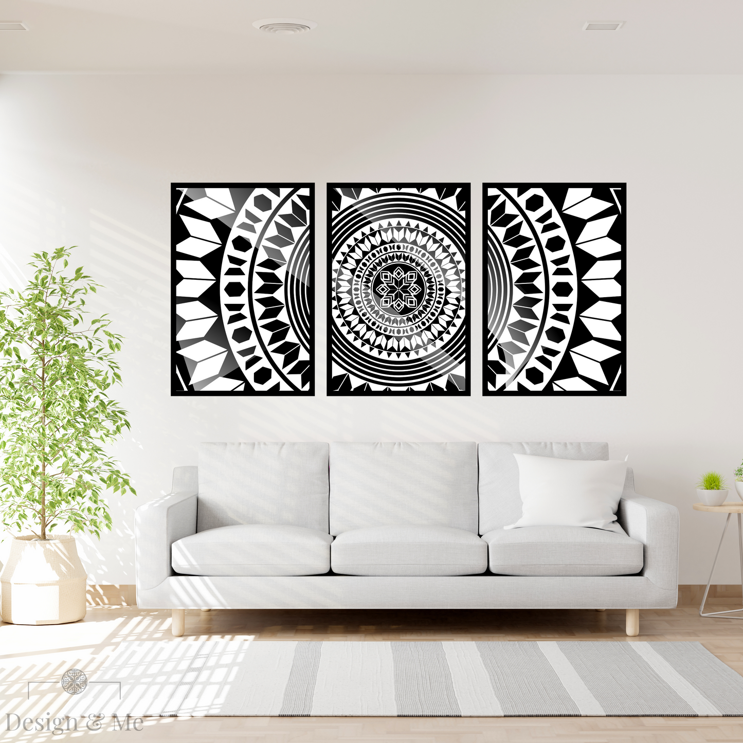 Black and white Vinyl Art on Paper - Modern Home Décor
