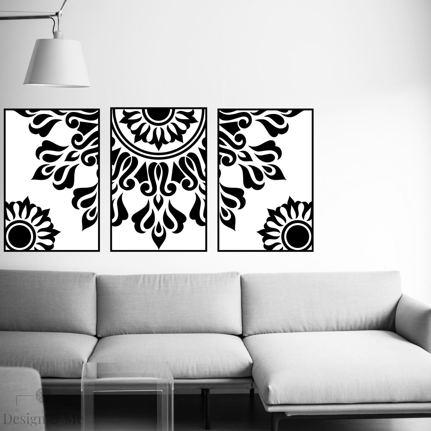 Black and white Vinyl Art on Paper - Modern Home Décor