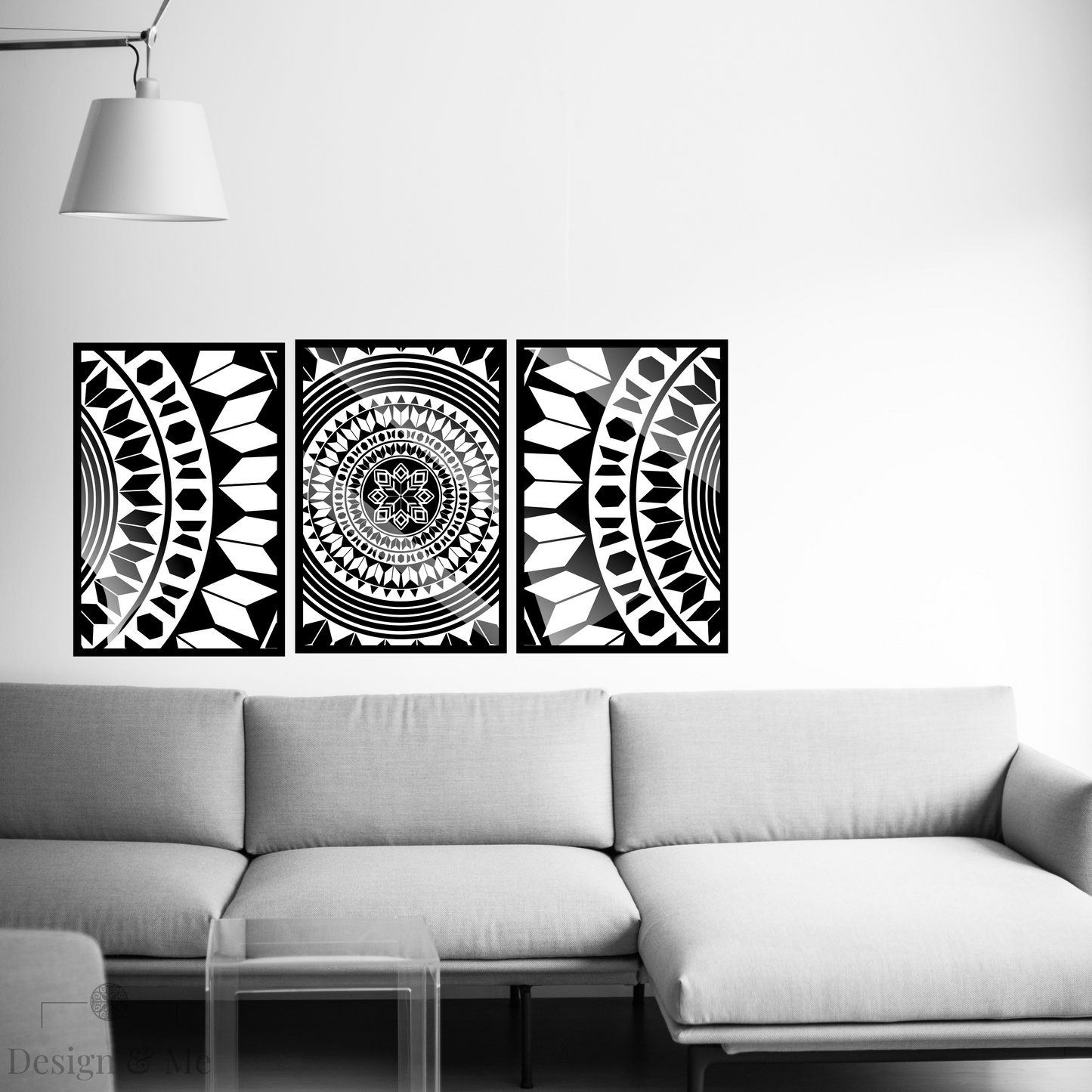 Black and white Vinyl Art on Paper - Modern Home Décor