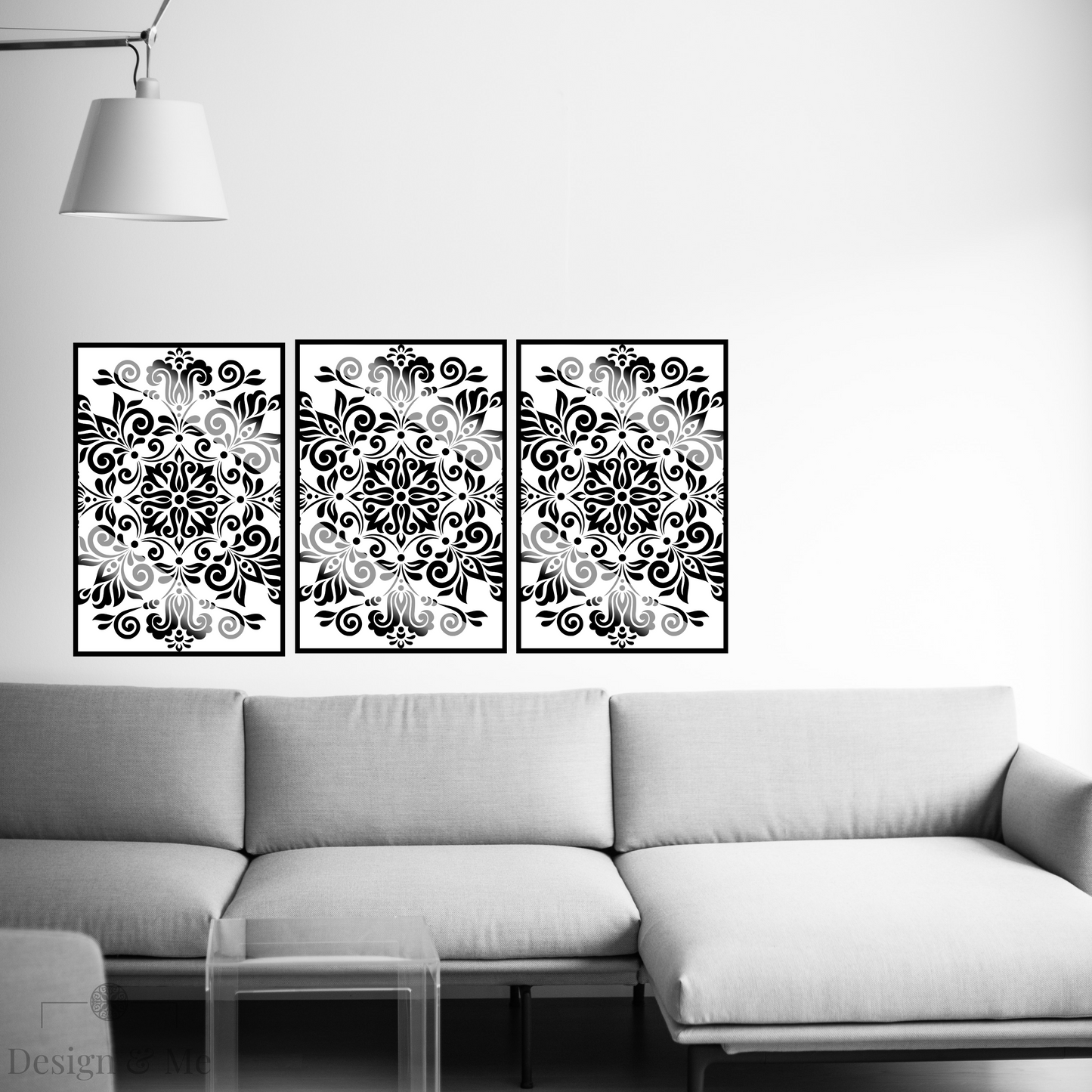 Black and white Vinyl Art on Paper - Modern Home Décor