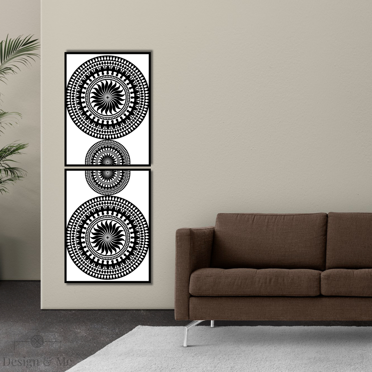 Black and white Vinyl Art on Paper - Modern Home Décor