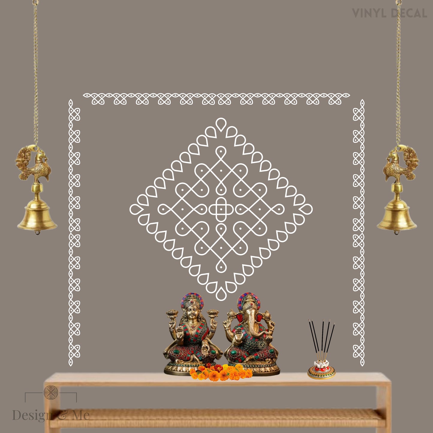 Kolam Designs vinyl decals - Kolam - Diya - Borders