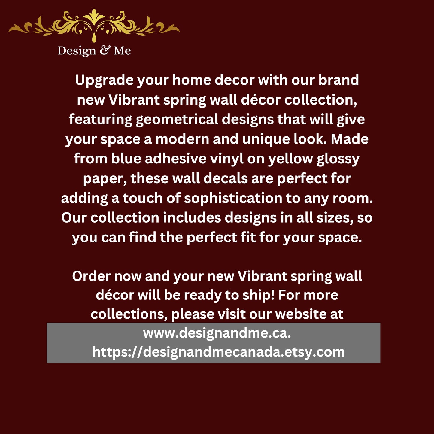 Brand new vibrant spring wall décor collection, featuring geometrical designs that will give your space a modern and unique look.