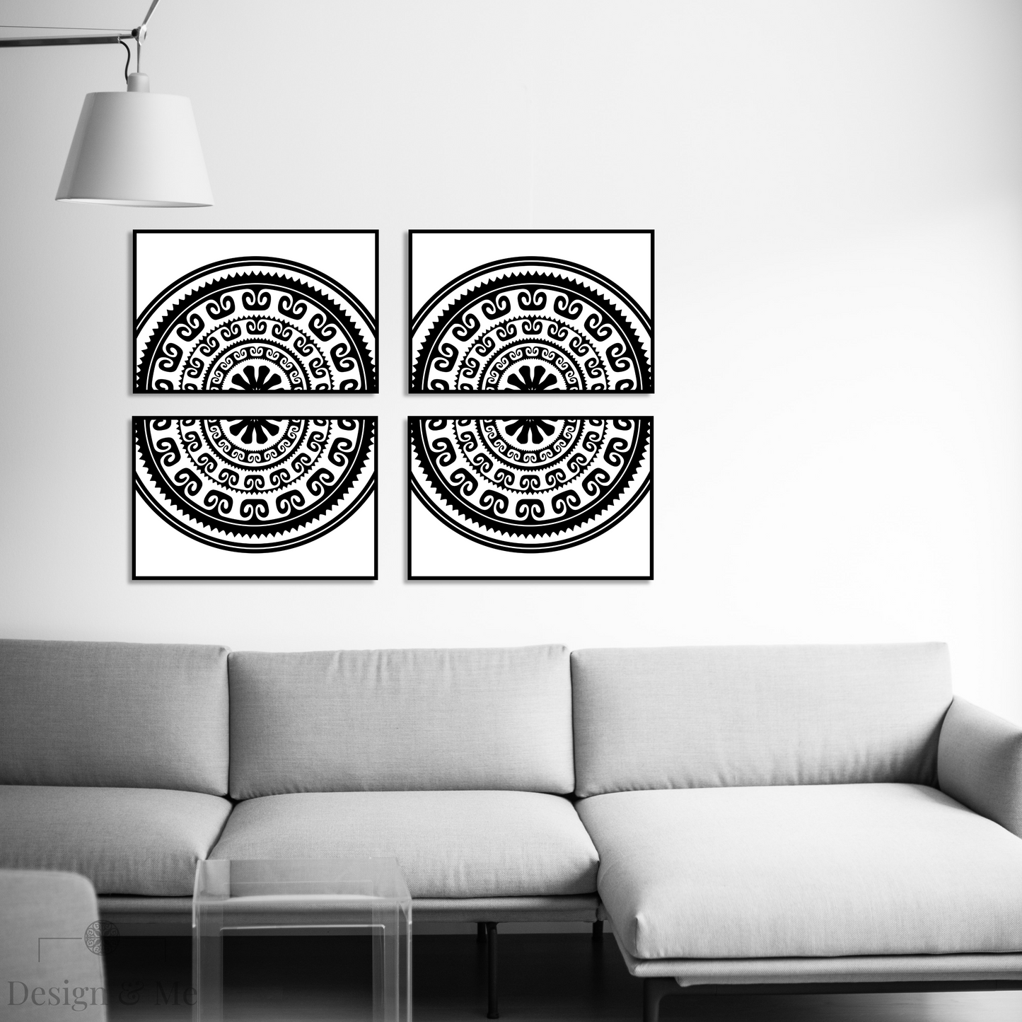 Black and white Vinyl Art on Paper - Modern Home Décor