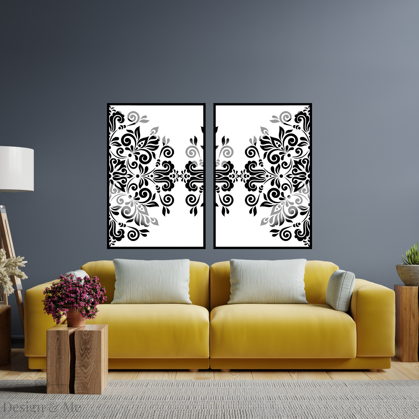 Black and white Vinyl Art on Paper - Modern Home Décor