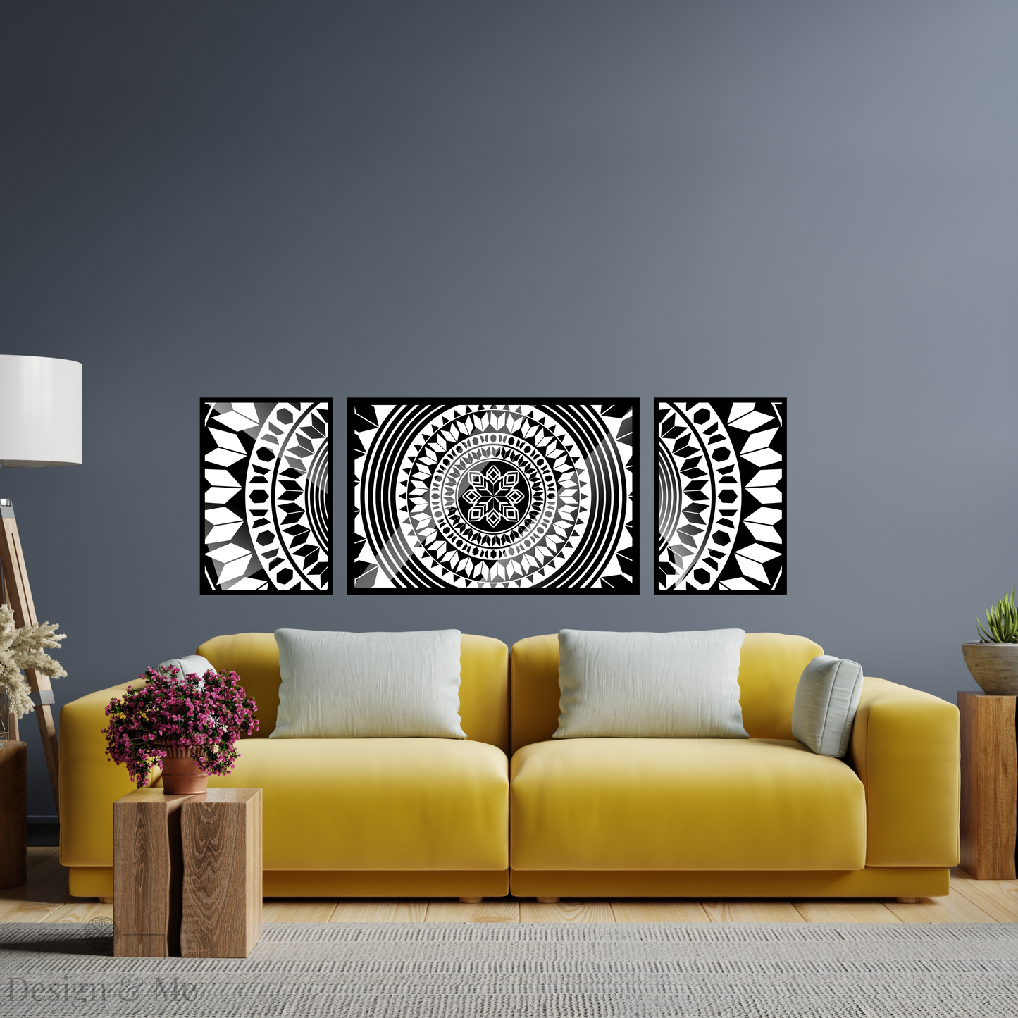 Black and white Vinyl Art on Paper - Modern Home Décor