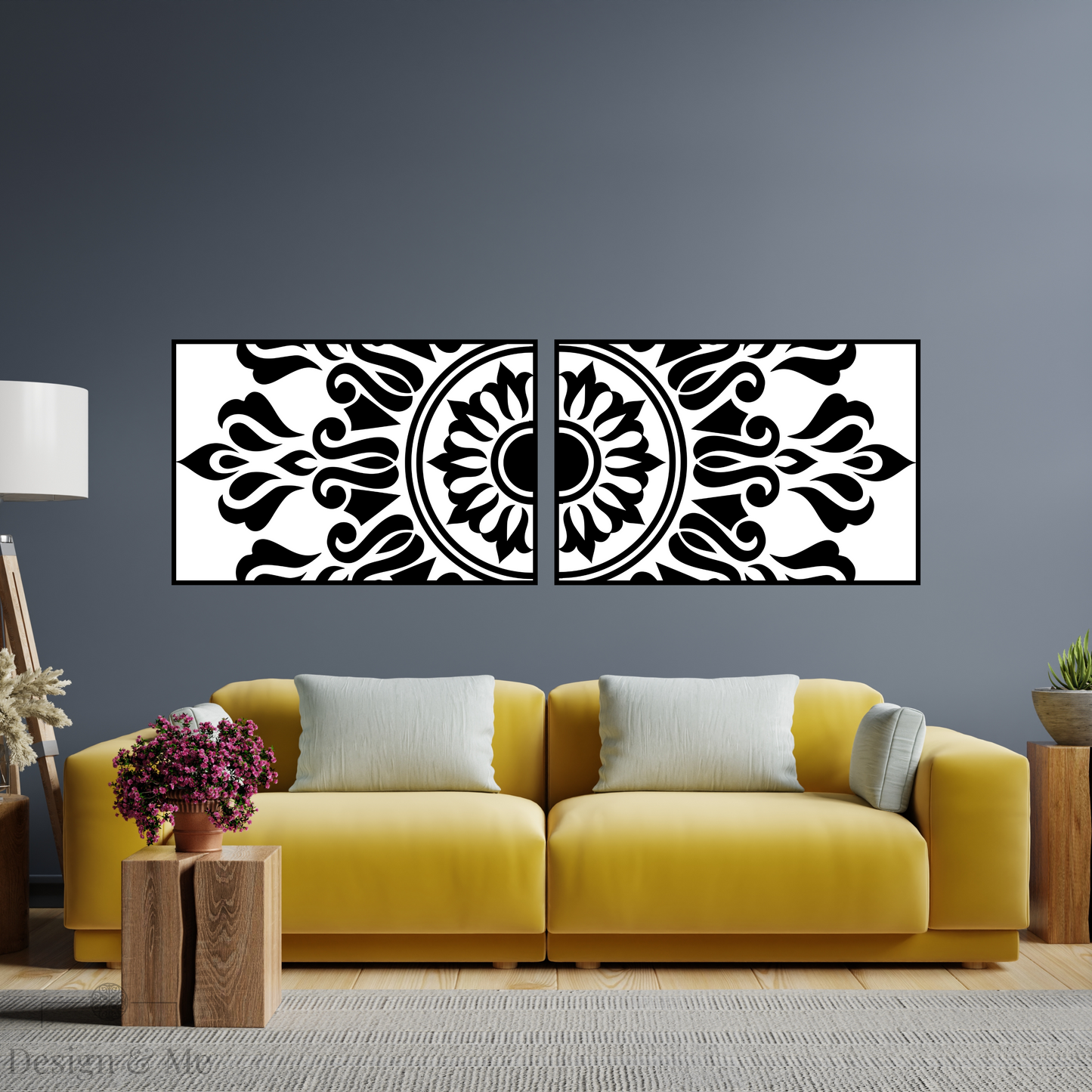 Black and white Vinyl Art on Paper - Modern Home Décor