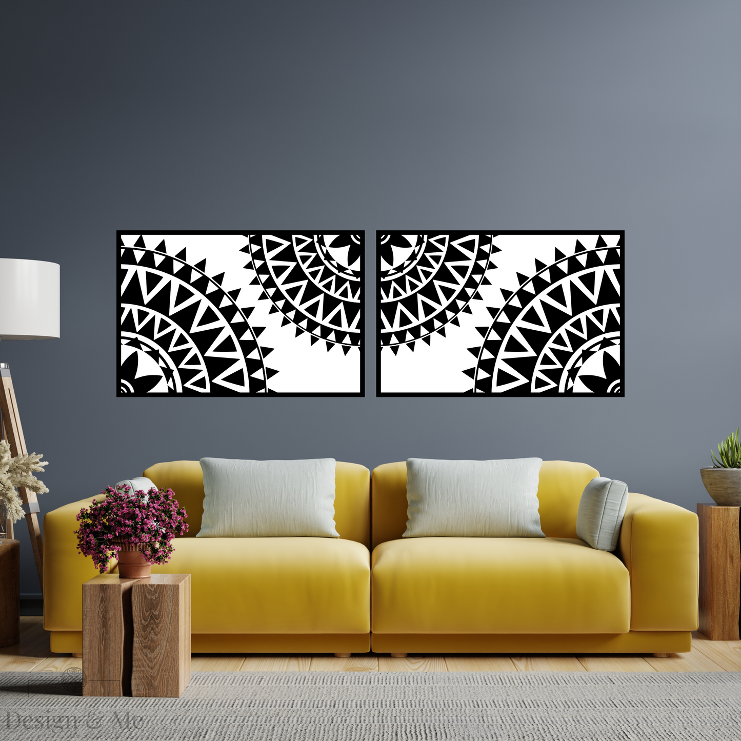 Black and white Vinyl Art on Paper - Modern Home Décor