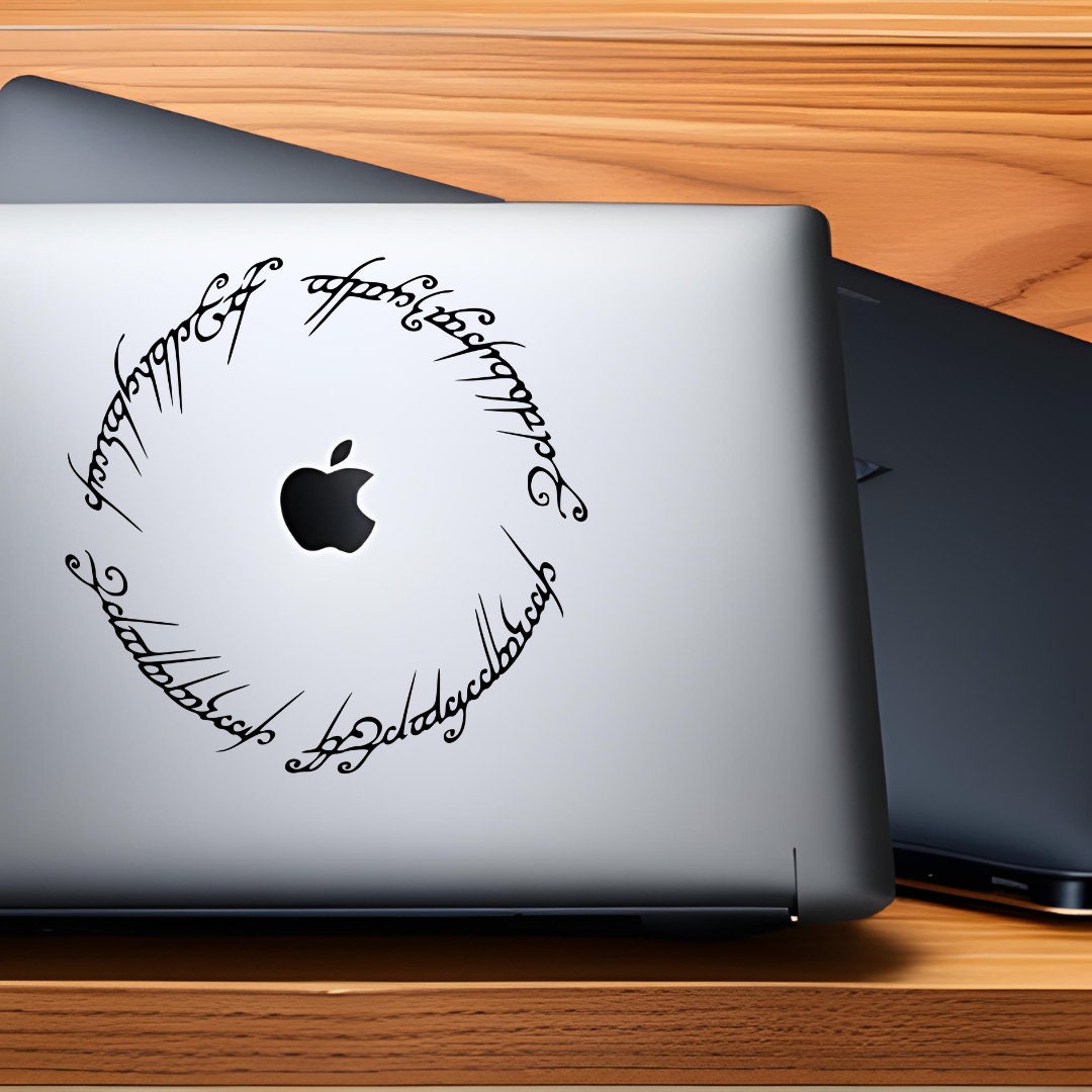 Elvish Script One Ring Vinyl Car and Laptop Stickers