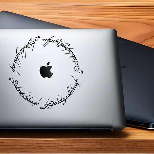 Elvish Script One Ring Vinyl Car and Laptop Stickers