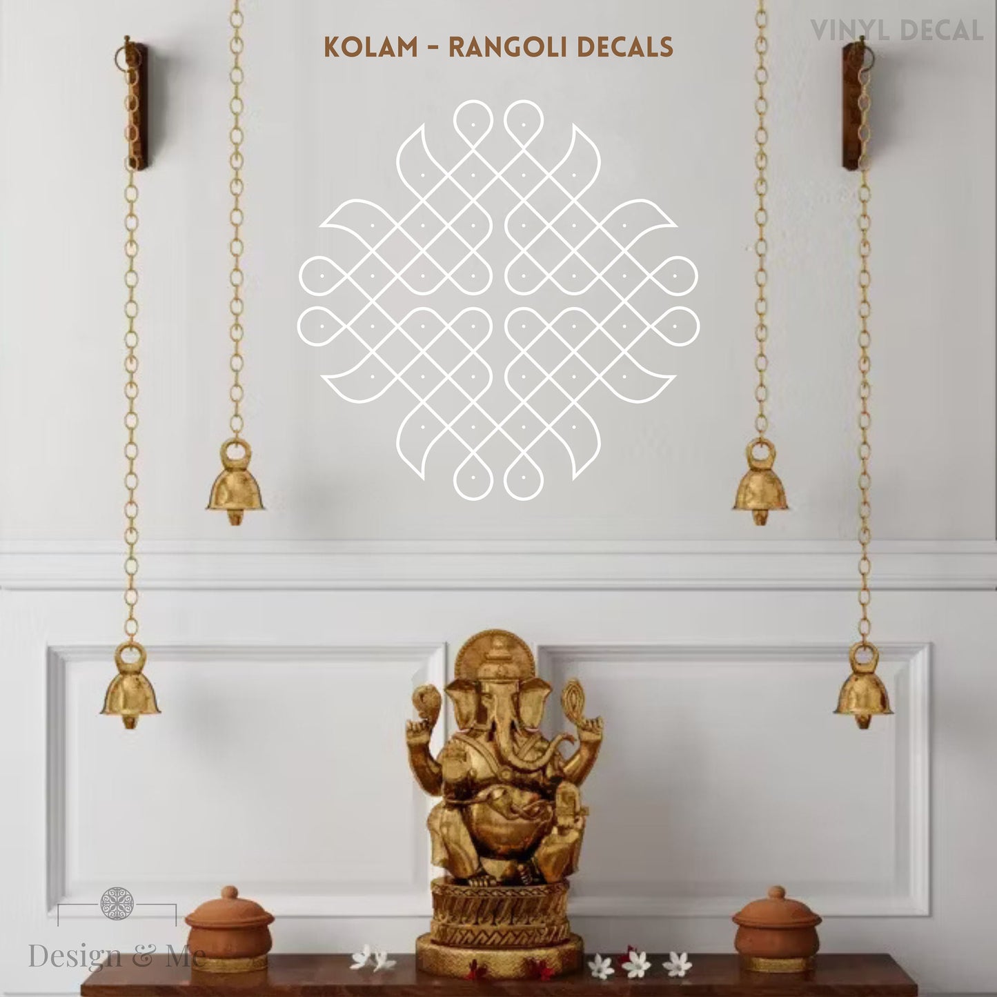 Kolam Designs vinyl decals - Kolam - Diya - Borders