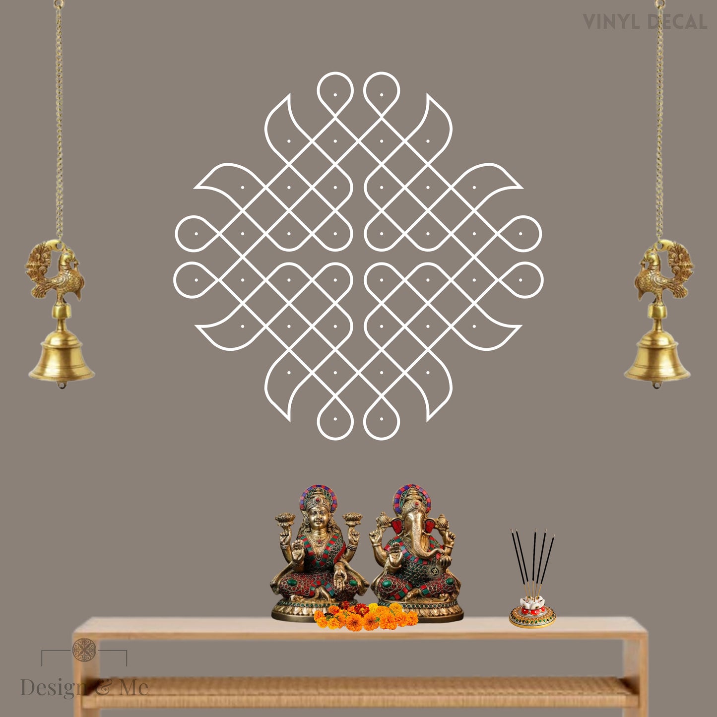 Kolam Designs vinyl decals - Kolam - Diya - Borders