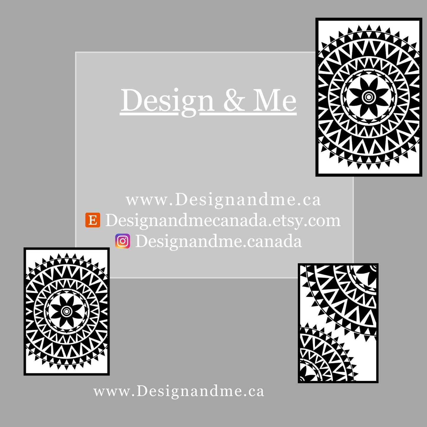 Digital download print set - Modern Gallery Wall Art Set of 3 - Black and white Mandala prints - Printable art Home Décor - Bedroom Décor