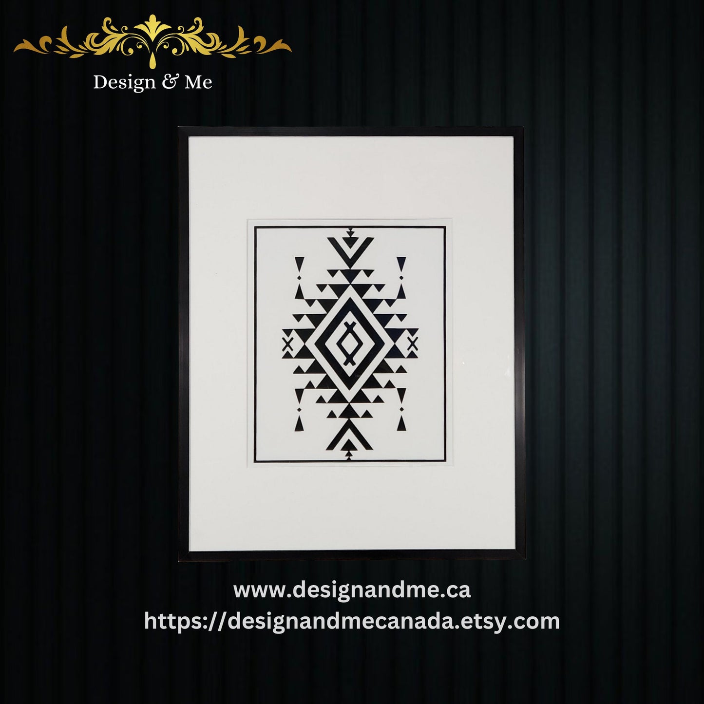 Black and white, Custom, Wall art, Home Décor, Framed Art, Indian Art, Indian, Frame, Handmade, Living room Art. Size 13" x 17" each.