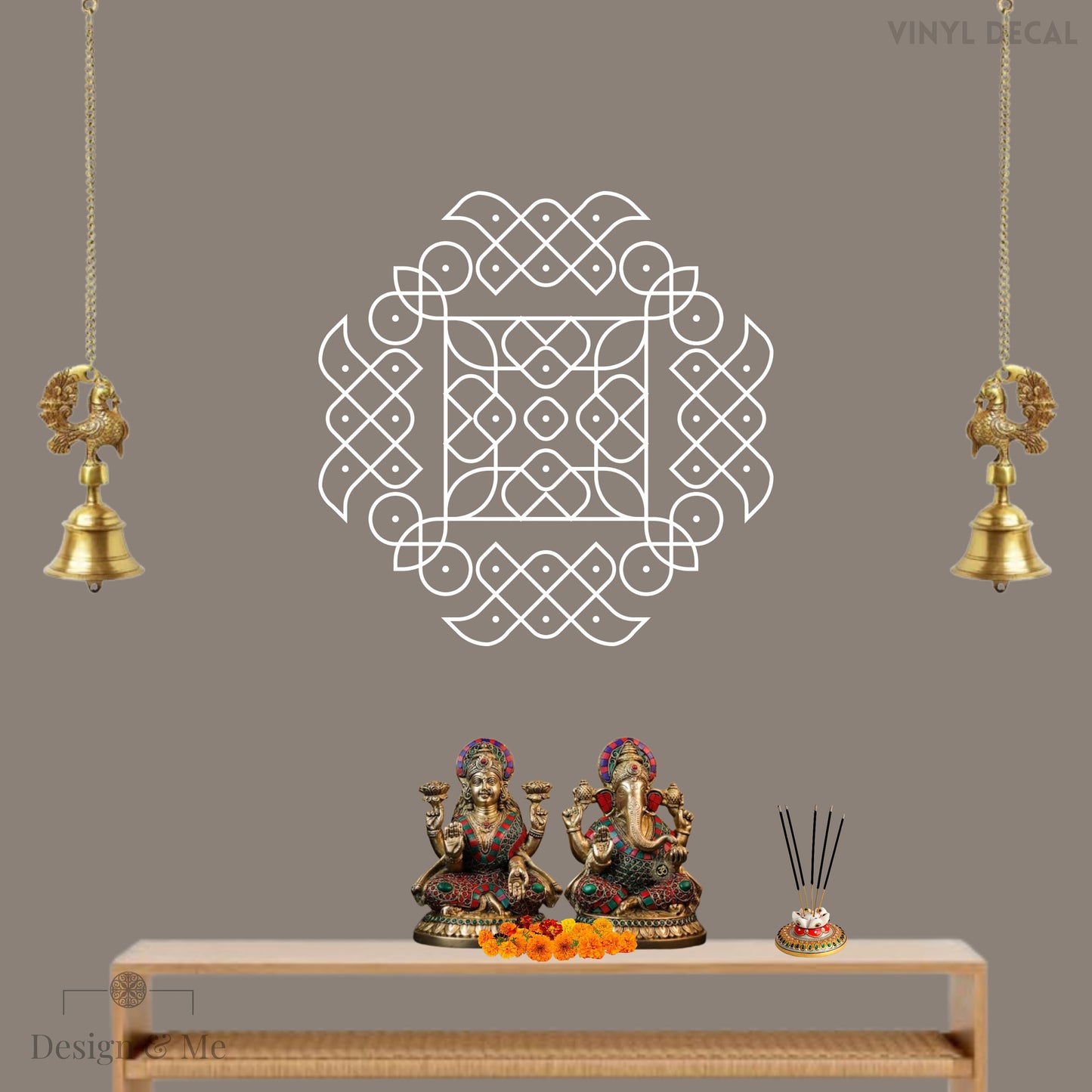 Kolam Designs vinyl decals - Kolam - Diya - Borders