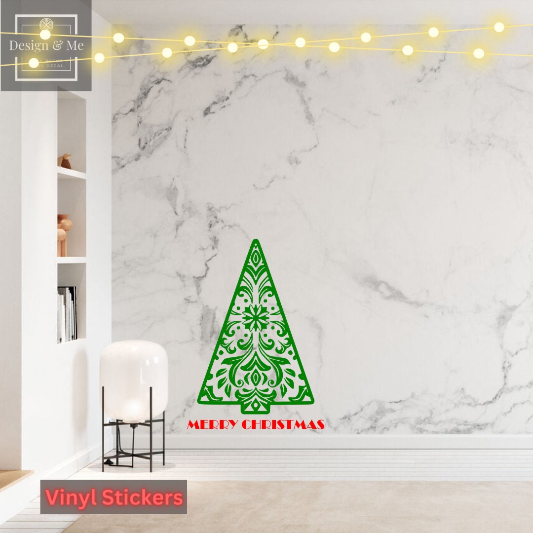 Christmas Wreath, Wreath Decor Removable vinyl Stickers, Christmas Wreath vinyl stickers Decor, Christmas Front Door, Christmas Ornaments,