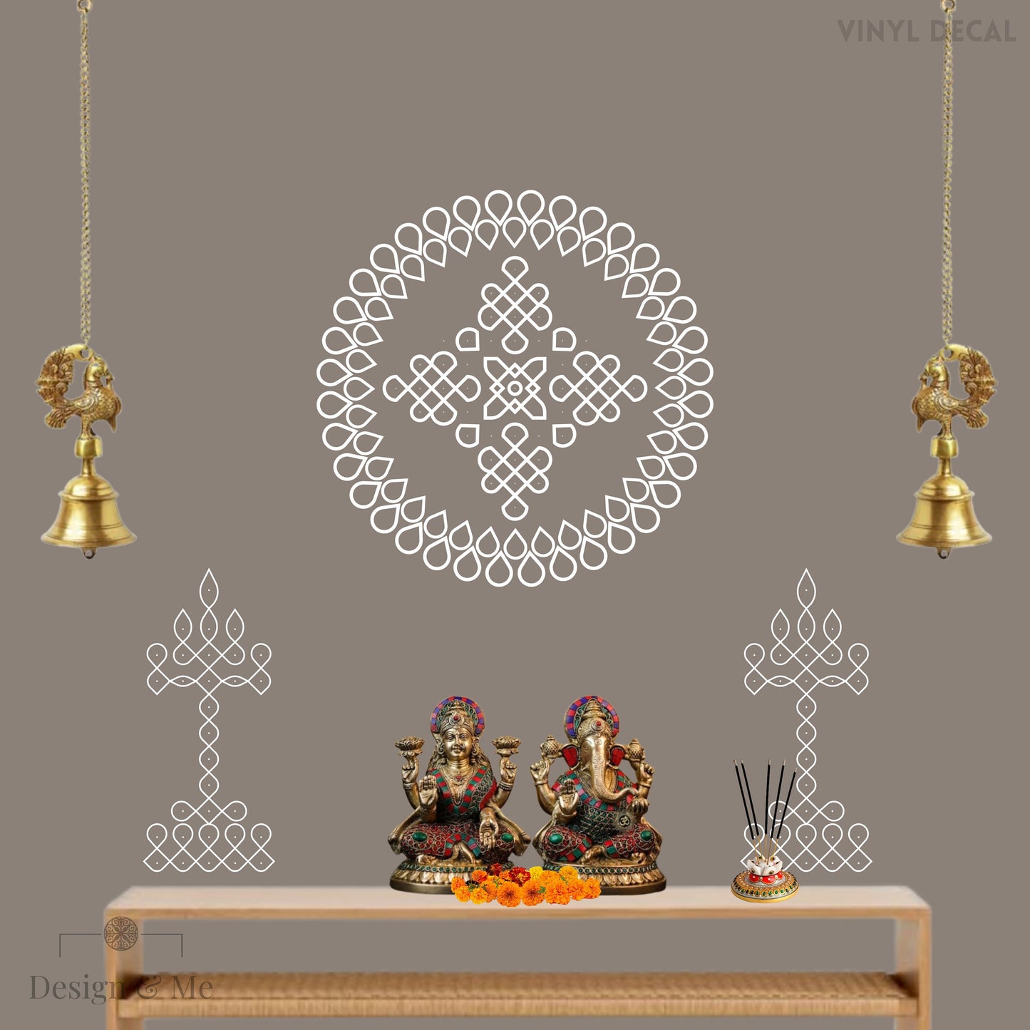 Kolam Designs vinyl decals - Kolam - Diya - Borders