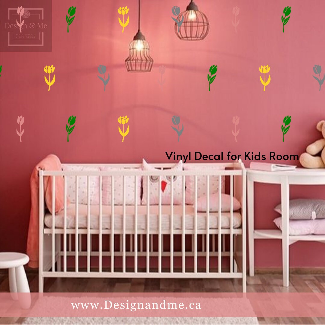 Tulip Flower wall decals, Nature Inspired Wall Decals.