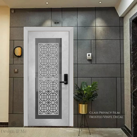 Frosted Glass Privacy Film, Decorative Etched Vinyl Decal, Modern Window Covering