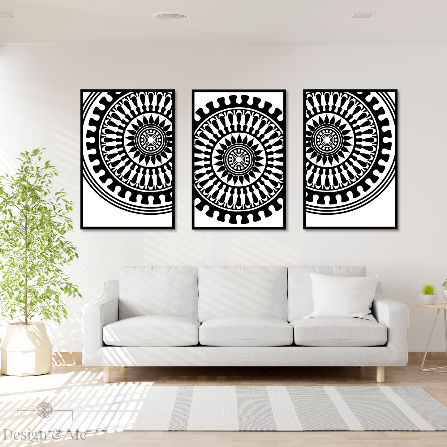Black and white Vinyl Art on Paper - Modern Home Décor