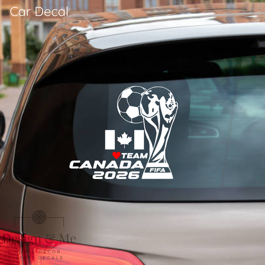FIFA World Cup 2026 Car Vinyl Sticker | Canada Soccer Laptop & Wall Decal | Support Your Favorite Team I Soccer Gift
