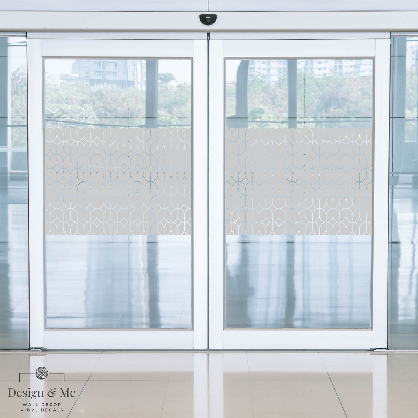 Frosted Glass Privacy Film, Decorative Etched Vinyl Decal, Modern Window Covering