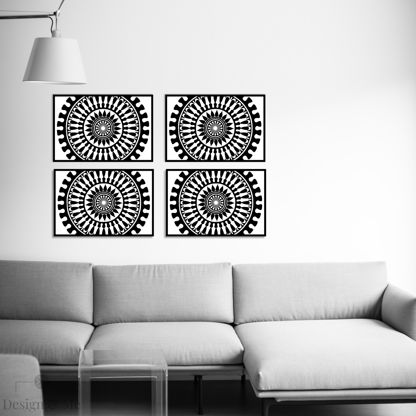 Black and white Vinyl Art on Paper - Modern Home Décor