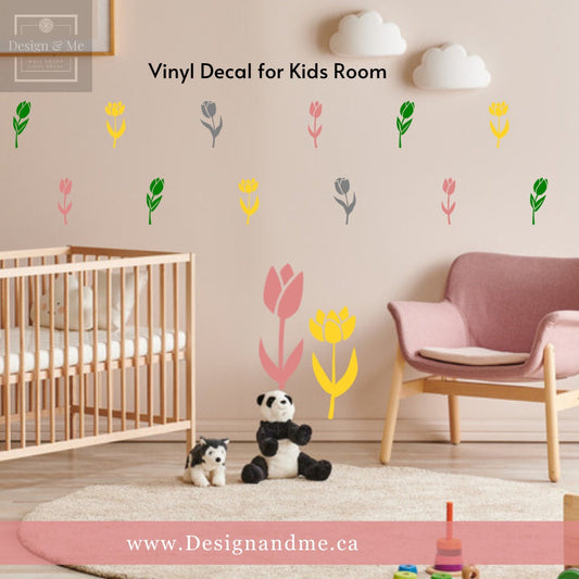Tulip Flower wall decals, Nature Inspired Wall Decals.
