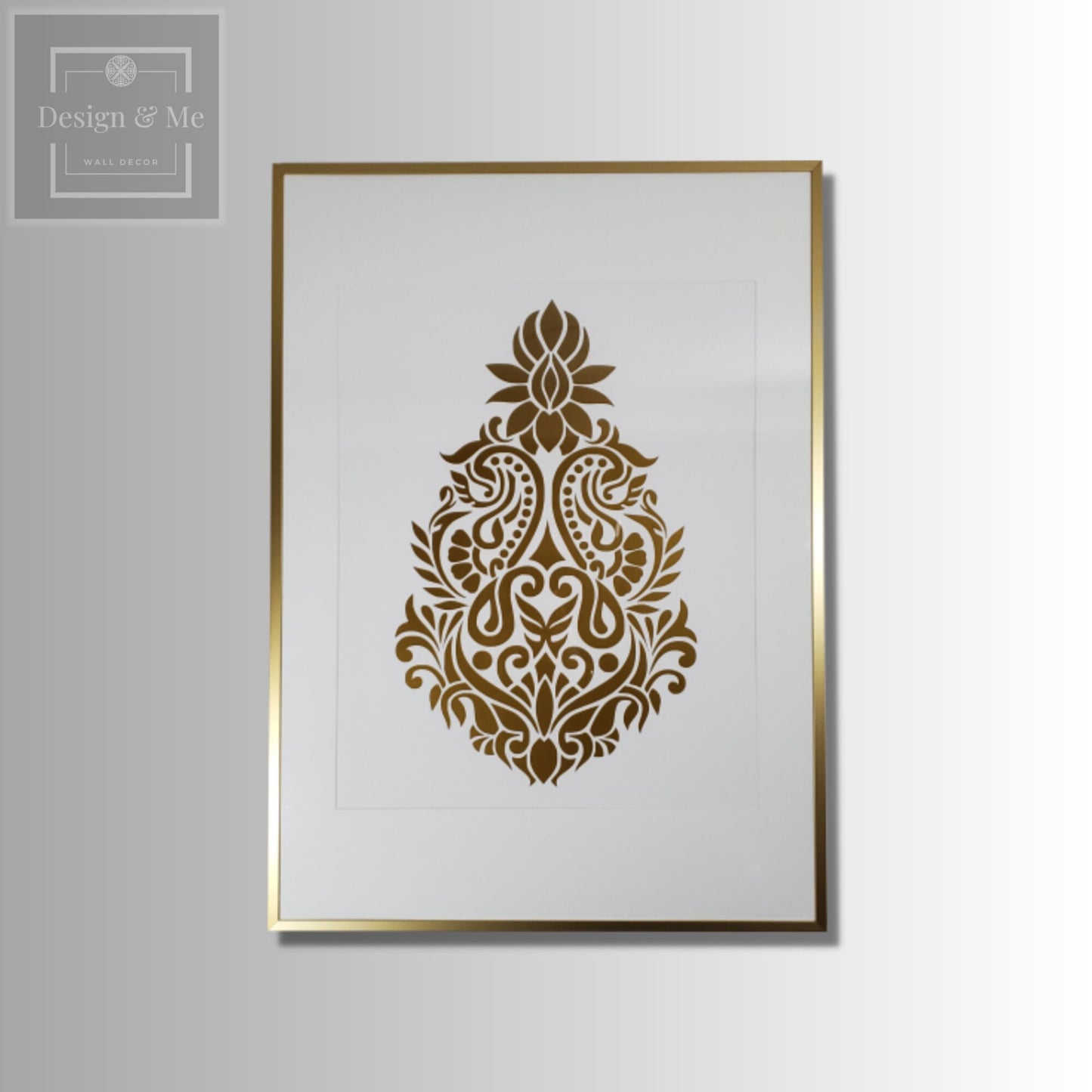 Indian traditional Wall art Home Décor, Gold wall décor Indian Art, Rajasthani wall décor Folk Art from India, Gold vinyl Indian motif décor