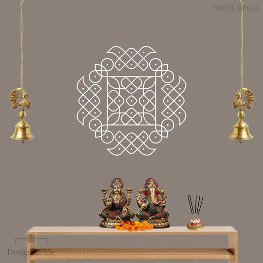 Kolam Designs vinyl decals -  Kolam - Diya - Borders